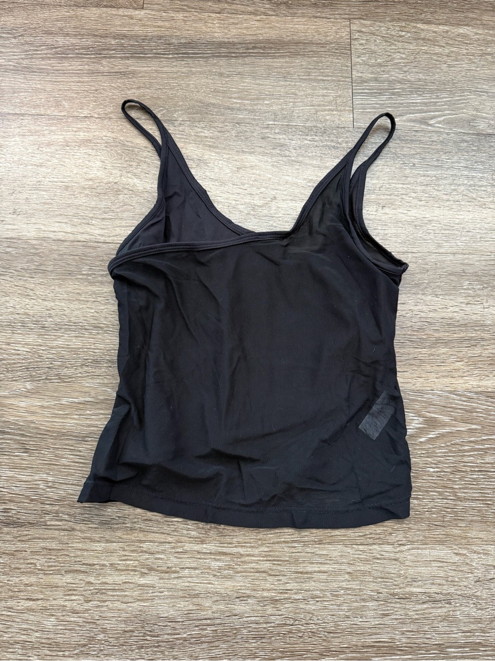 Halara Cropped Mesh Overlay Tank Black - Picture 3 of 5